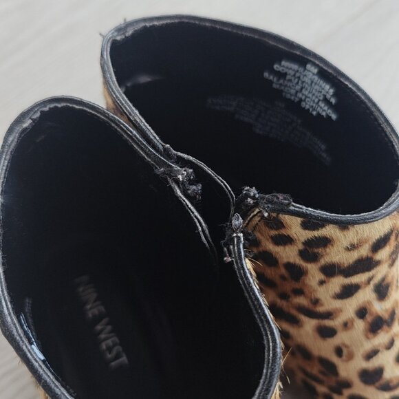 👢 Nine West Leopard Print Ankle Booties – Size 6 - Picture 3 of 5